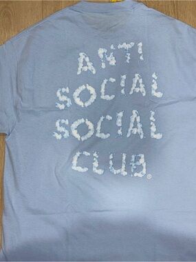 Anti Social Social Club Light Blue Tee with White Cloud Logo